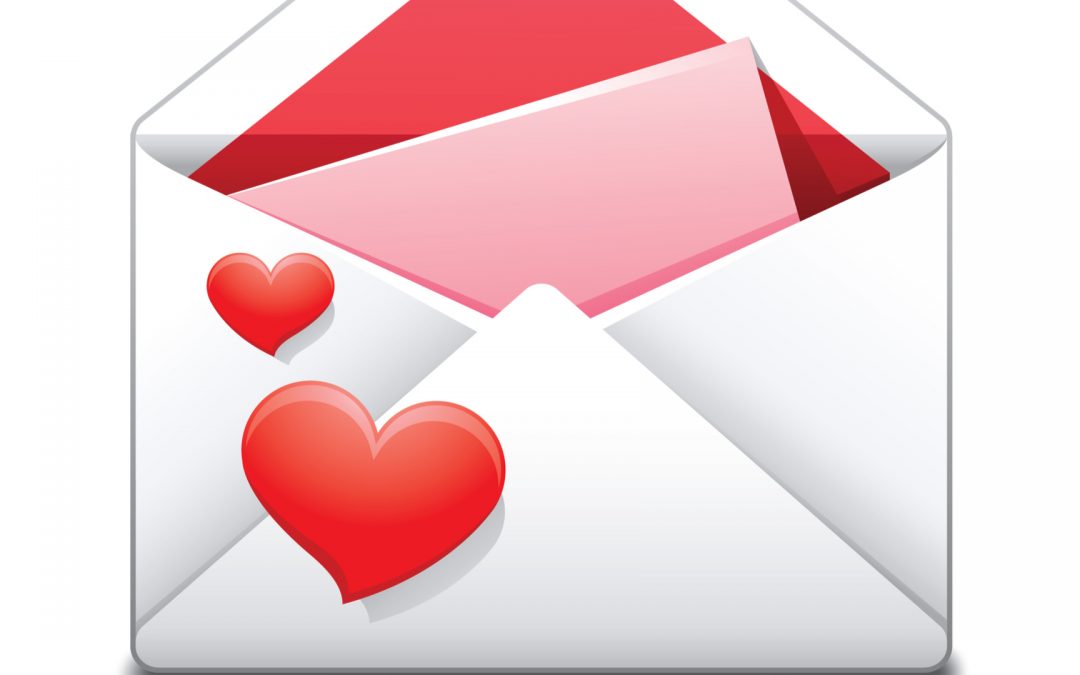 enveloppe avec lettre d'amour